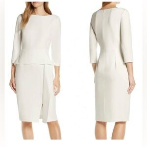 Vince Camuto dress 4 white Peplum-Waist Bodycon Summer Dress PERFECT🩷